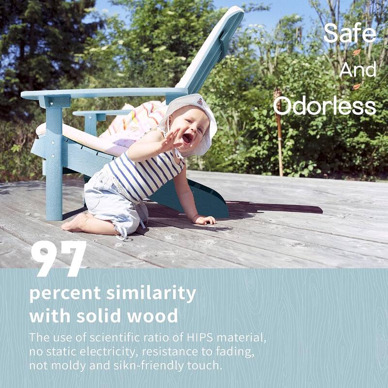 WINSOON All Weather HIPS Outdoor Plastic Adirondack Chairs Set of 2