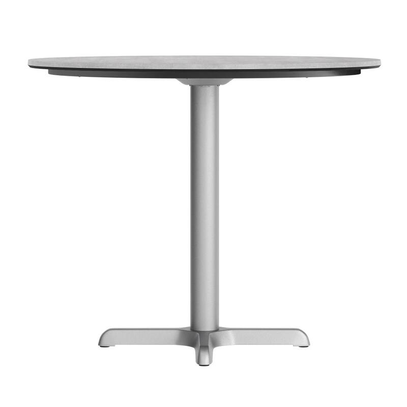 Commercial All-Weather HPL Tabletop with Crisscross Base