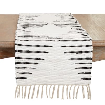 Artisanal Diamond Chindi Table Runner - 16"x72"