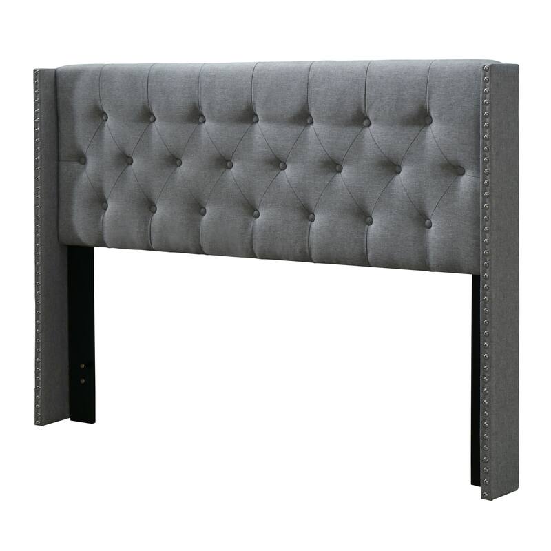 Bardy Upholstered Button-tufted Wingback Bed - Queen or King