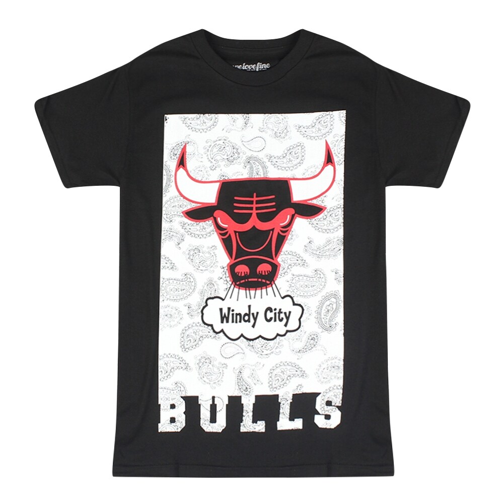 Shop Nba Chicago Bulls Basketball Team Logo Windy City Men S Black