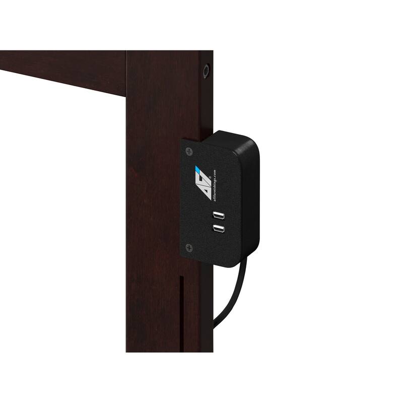 Mission Platform Bed with USB Charging Station in Espresso