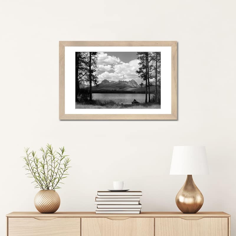 iCanvas "1960s Little Red Fish Lake In Idaho With Saw Tooth Mountains In Background Viewed" by Vintage Images