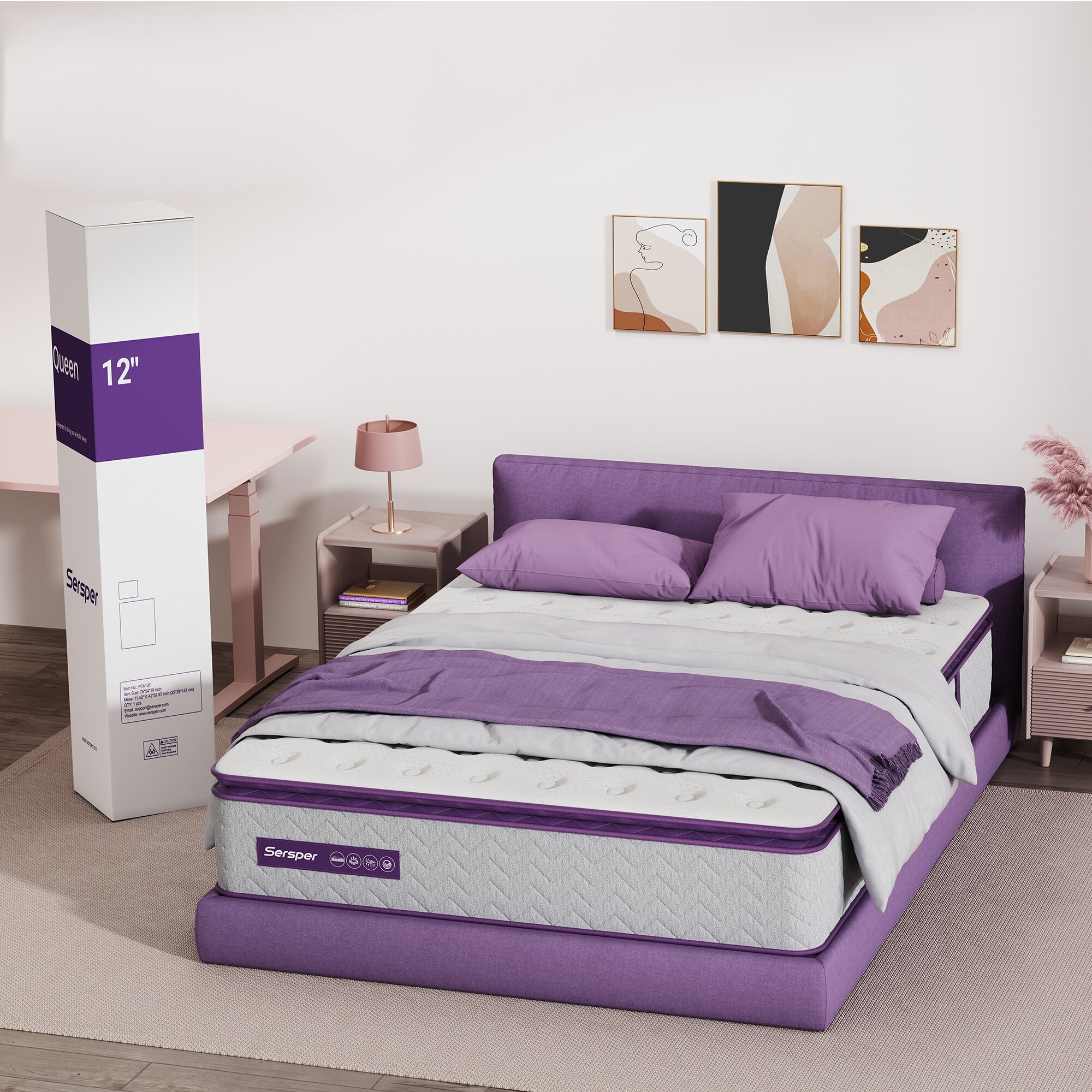 Sersper 10-inch Memory Foam with Innerspring Hybrid Mattress