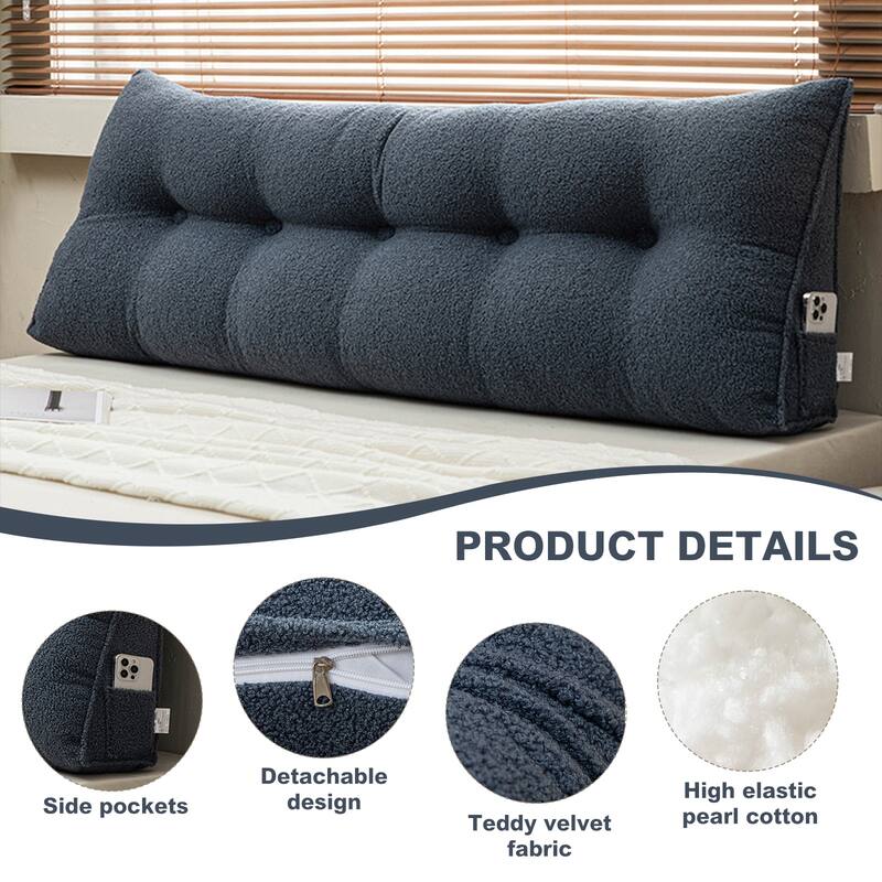 Triangular Bed Rest Wedge Headboard Pillow Back Support Reading Pillow