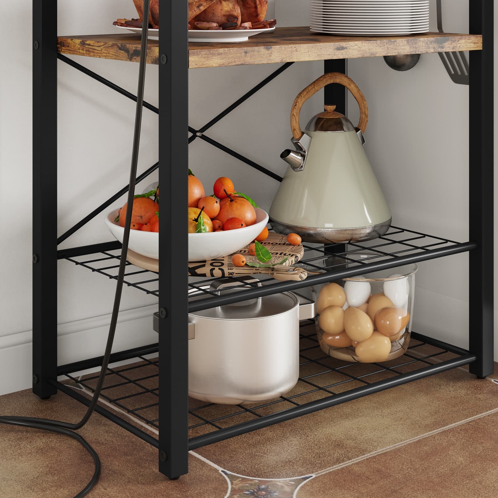 Kitchen Bakers Rack with Metal Wire Panel On Sale Bed Bath & Beyond