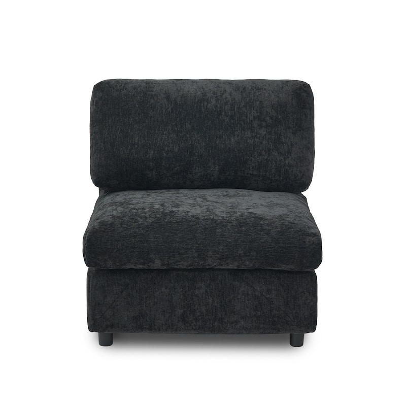 5 Seat L-Shaped Sectional Sofa chenille Fabric Upholstered Couch with Removable Cushions Modern Living Room Furniture