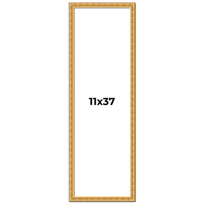 11x37 Frame Gold Real Wood Picture Frame Width 1 inches | Interior