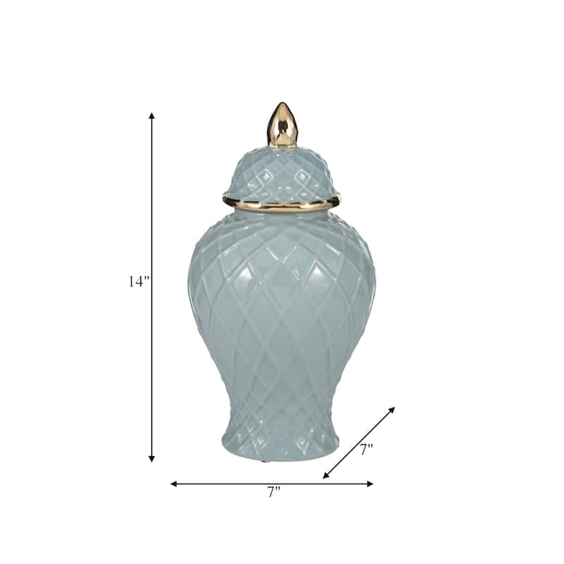 Sagebrook Home Gold Accented Glam Ginger Jar with Lid