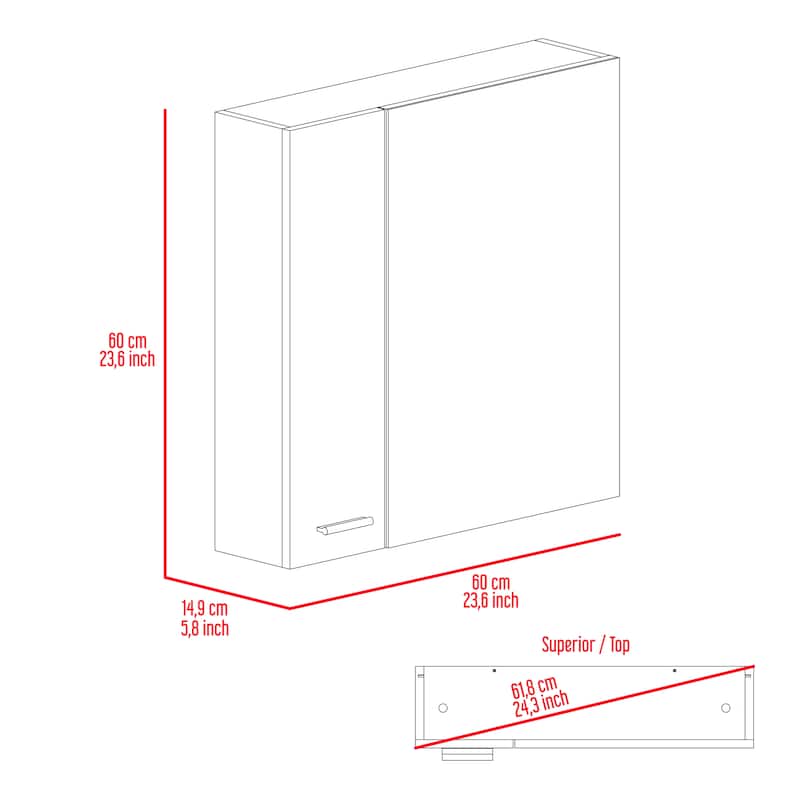 4-Shelf Bathroom Medicine Cabinet with Mirror
