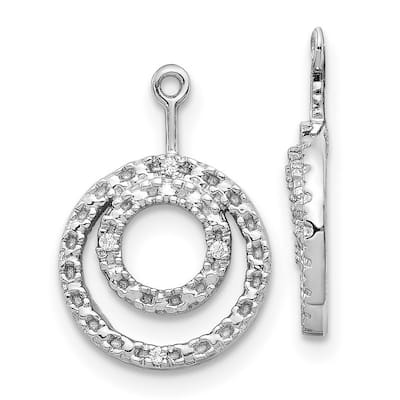 Curata 14k White Gold Diamond Earrings Jackets - 16x10mm Wide