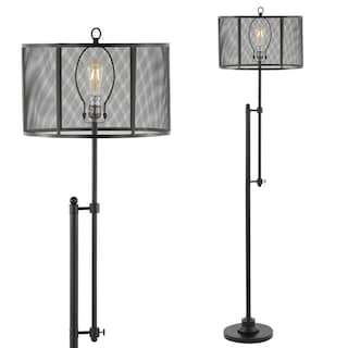 Harper 64.5" Modern Industrial Iron Height-Adjustable LED Floor Lamp, Black by JONATHAN  Y