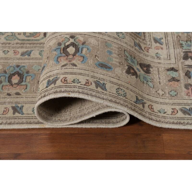 Geometric Tabriz Persian Area Vintage Rug Handmade Wool Carpet - 7'10"x 11'1"