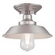 preview thumbnail 2 of 7, Westinghouse Lighting Iron Hill 9-Inch, One-Light Indoor Semi-Flush Mount Ceiling Fixture Brushed Nickel