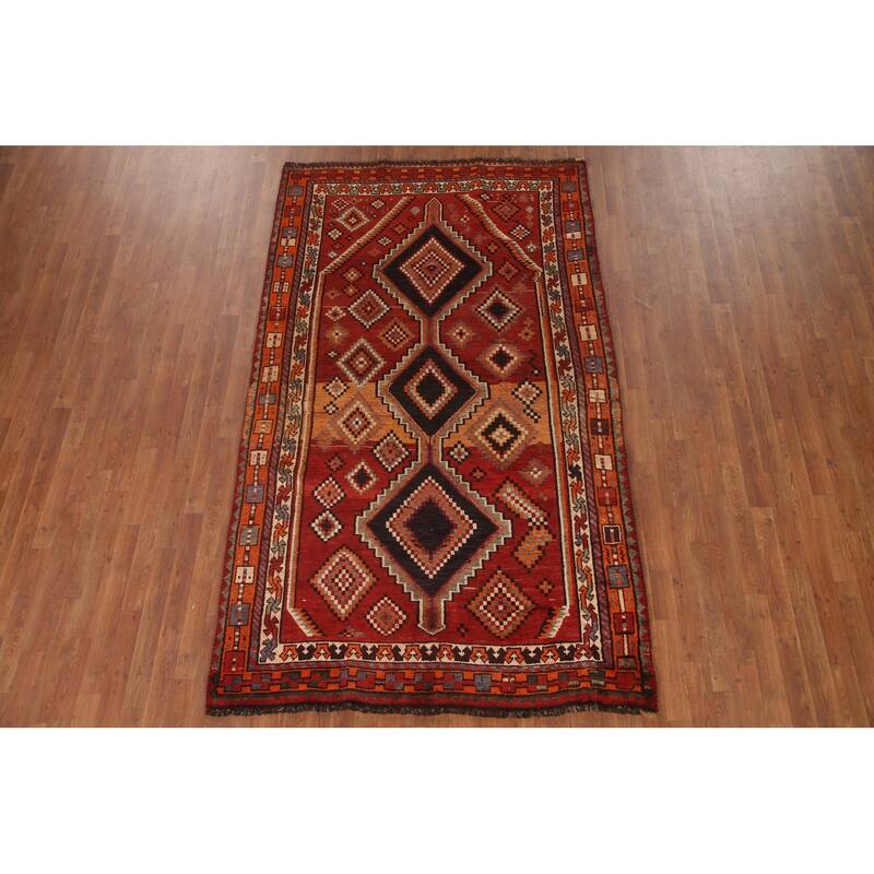 Hand Knotted Oriental 100% Wool Carpet Traditional Tribal Red Lori Area Rug - 8' 11'' X 5' 3''