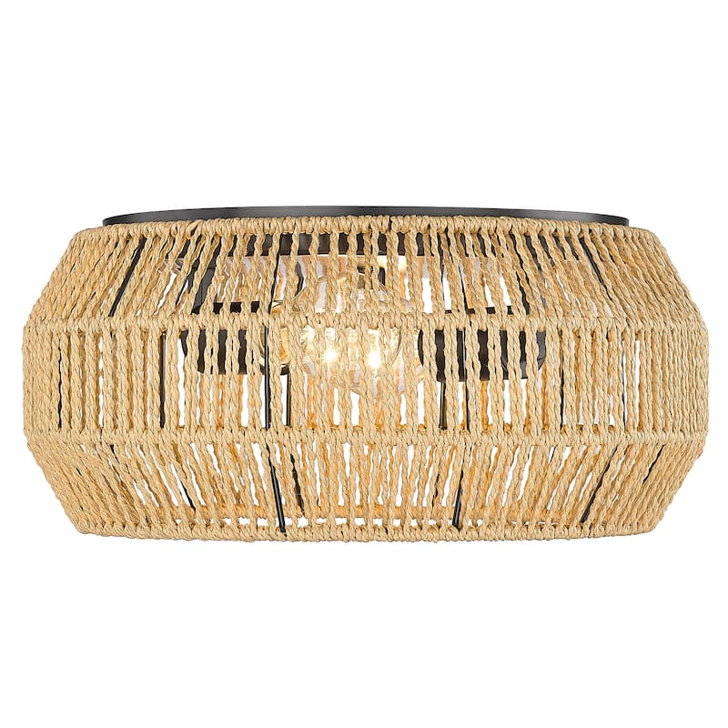 Golden Lighting Marlee 2-light Flush Mount in Matte Black