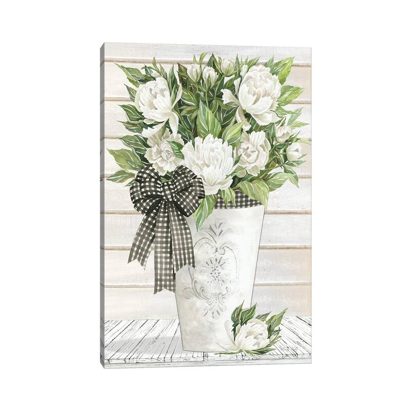 iCanvas "White Peonies" by Cindy Jacobs Canvas Print
