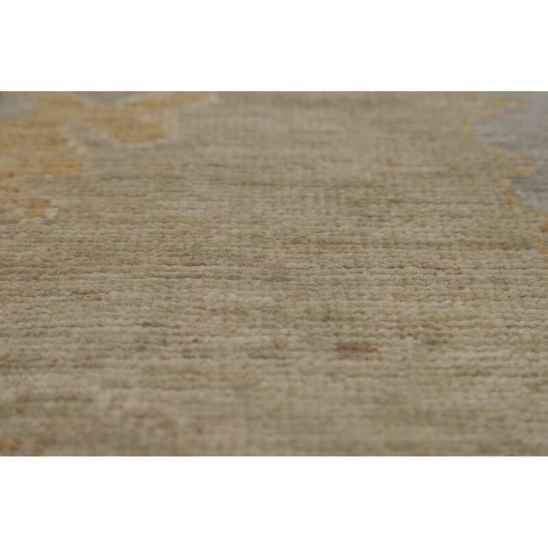 Hand Knotted Oriental 100% Wool Carpet Transitional All-Over Beige & Ivories Oushak Area Rug - 11' 8'' X 9' 1''