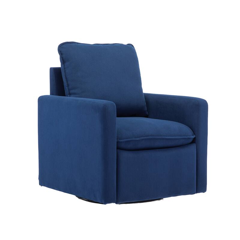 Velvet Upholstered 360 Degree Swivel Accent Sofa Chair with a pillow