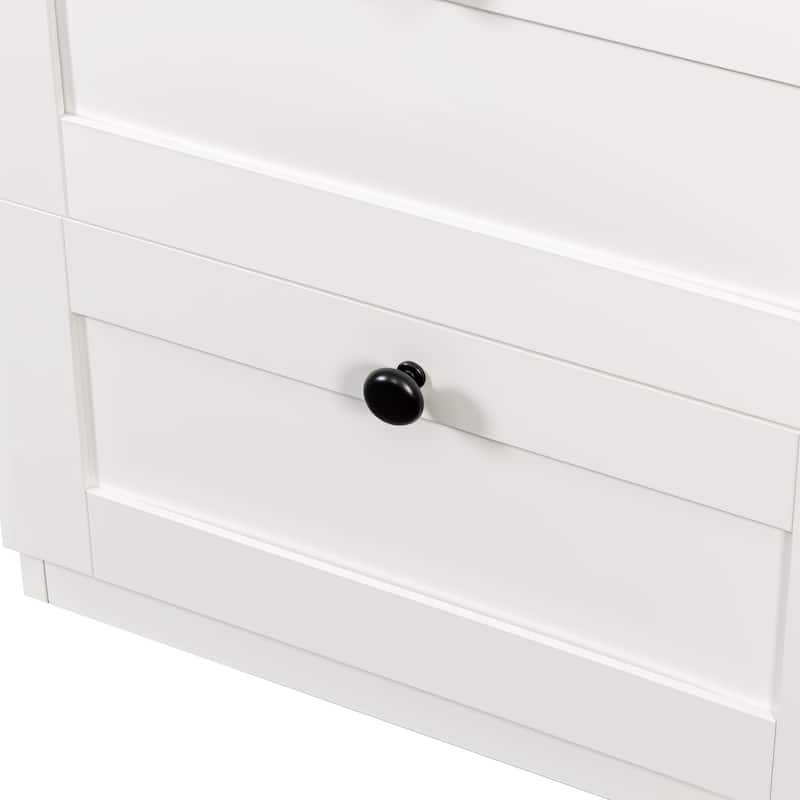 2-in-1 Coat Rack and Nightstand,Wood Entryway Storage Organizer with Drawer & Hooks, Freestanding Clothes Hanger