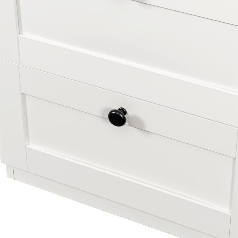 Anmytek 2-in-1 Wood Coat Rack Nightstand Storage Organizer with Drawer and Hooks Freestanding Clothes Hanger