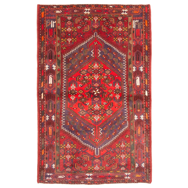 ECARPETGALLERY Hand-knotted Andelz Red Wool Rug - 4'2 x 6'7