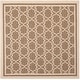 preview thumbnail 96 of 144, SAFAVIEH Courtyard Thomasina Indoor/ Outdoor Waterproof Patio Backyard Rug 6'7" Square - Brown/Bone
