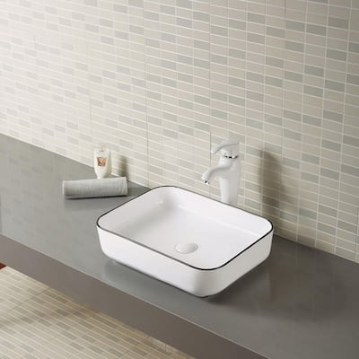 Delly Unique White and Black Ceramic Basin Sink