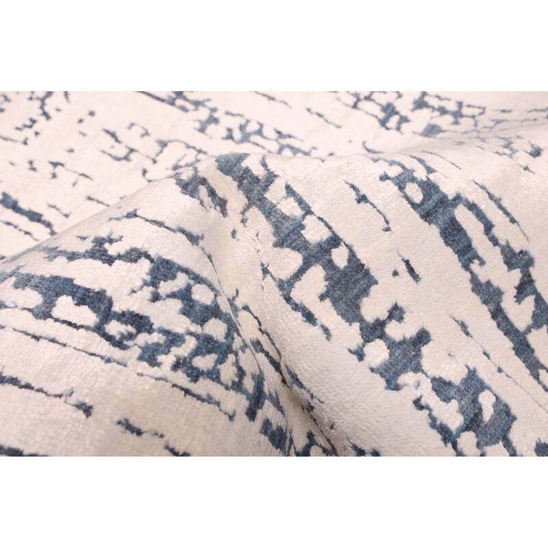 ECARPETGALLERY Hand-knotted Legacy Ivory Silk, Wool Rug - 2'6 x 11'11