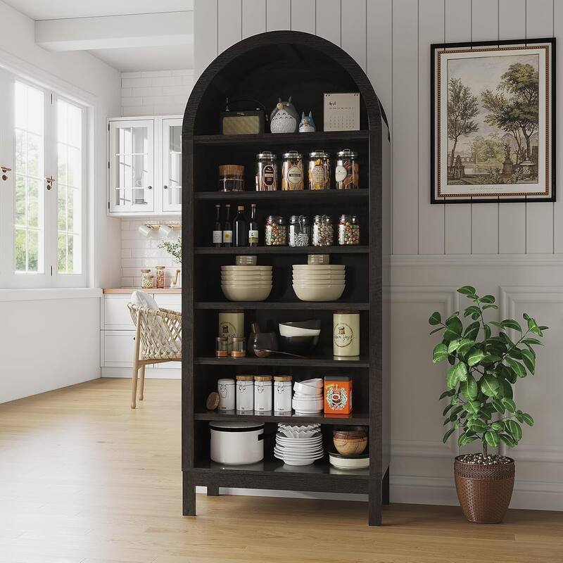 Multifunctional 7 Tier Tall Arched Shoe Storage Cabinet for Entryway, Hallway Living Room