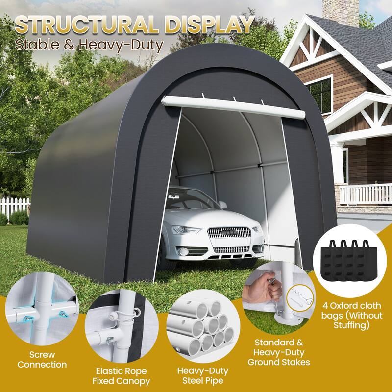 Domed Carport with 4 Cloth Bags