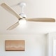 preview thumbnail 51 of 51, 60 Inch Solid Wood Ceiling Fan with Light and Remote, Reverse Functions, Integrated Light Optional