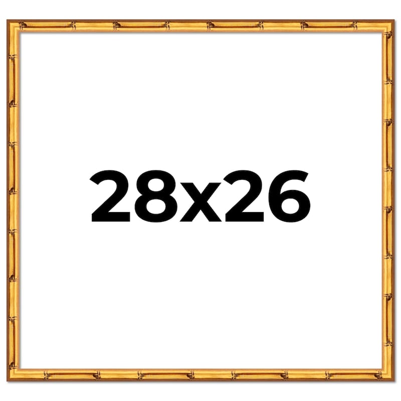 28x26 Frame Gold Bamboo Solid Wood Picture Frame | 1 Inch Moulding