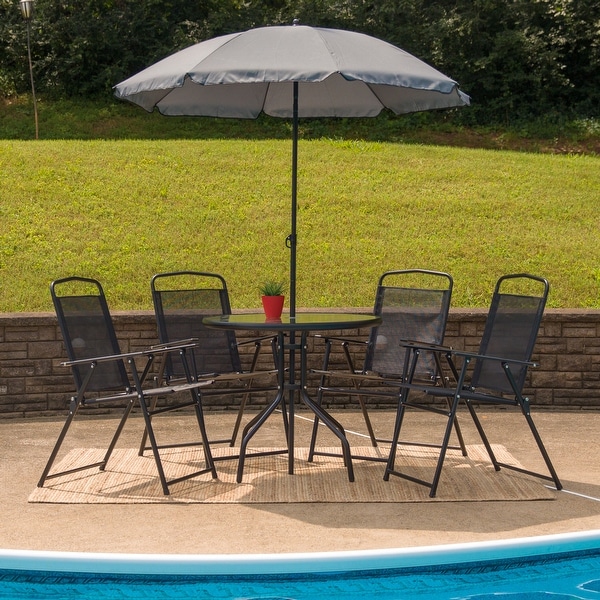 folding patio set with umbrella