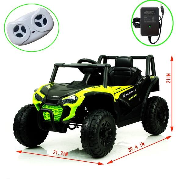 dimension image slide 0 of 5, 12V Electric Ride-On UTV Car for Kids with Remote Control, LED Lights, Music Player, 3-6 Years