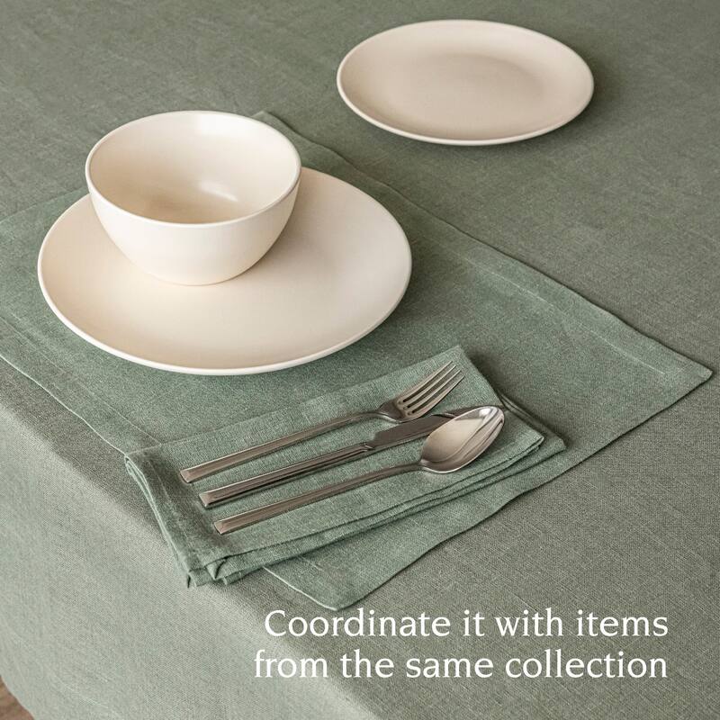 over&back 100% Linen Woven Placemats - Machine Washable - Set of 4