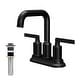preview thumbnail 4 of 48, Karran Gillingham KBF536 2-Handle 4-Inch Centerset Bathroom Faucet with Matching Pop-up Drain Matte Black