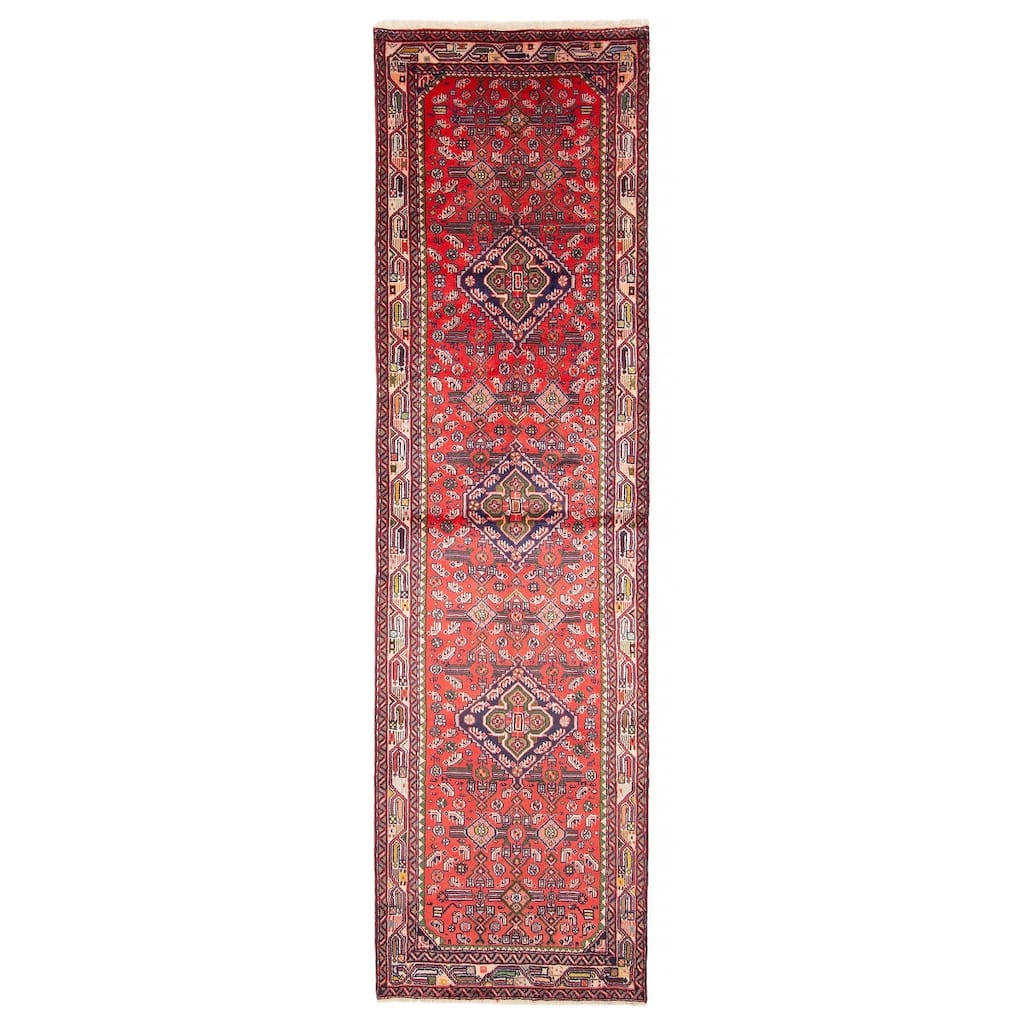 ECARPETGALLERY Hand-knotted Konya Anatolian Red Wool Rug - 2' 10" x 9' 8"