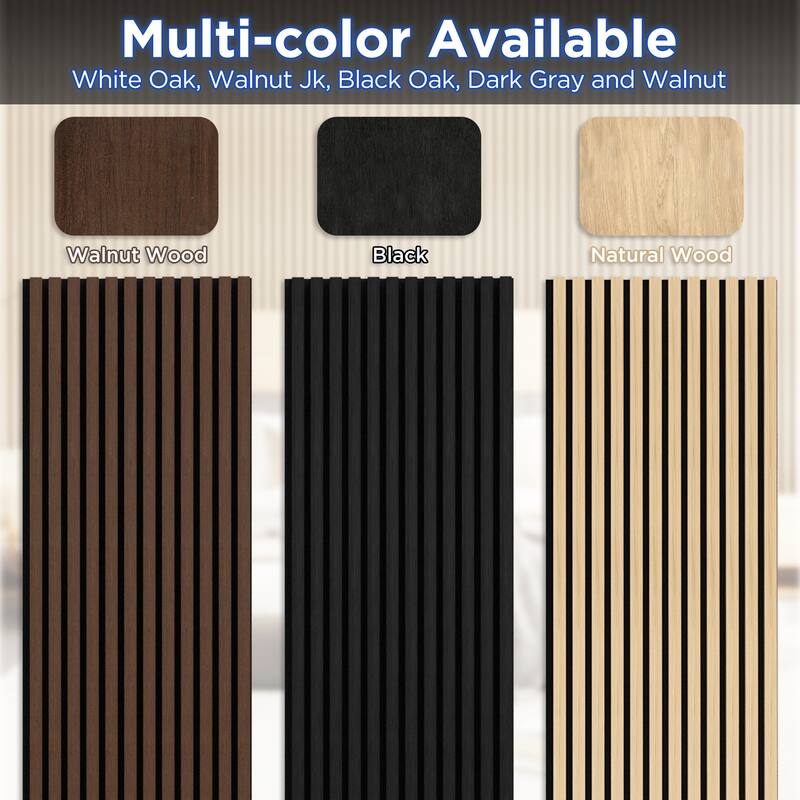 47.3" x 23.6" Wood Slat Acoustic Wall Panels for Ceiling and Wall Decor, 4-Pack (31 sq ft)