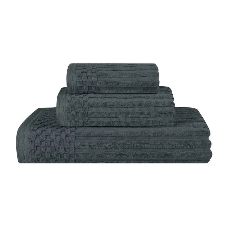 Superior Soho Ribbed Cotton 3-Piece Assorted Towel Set