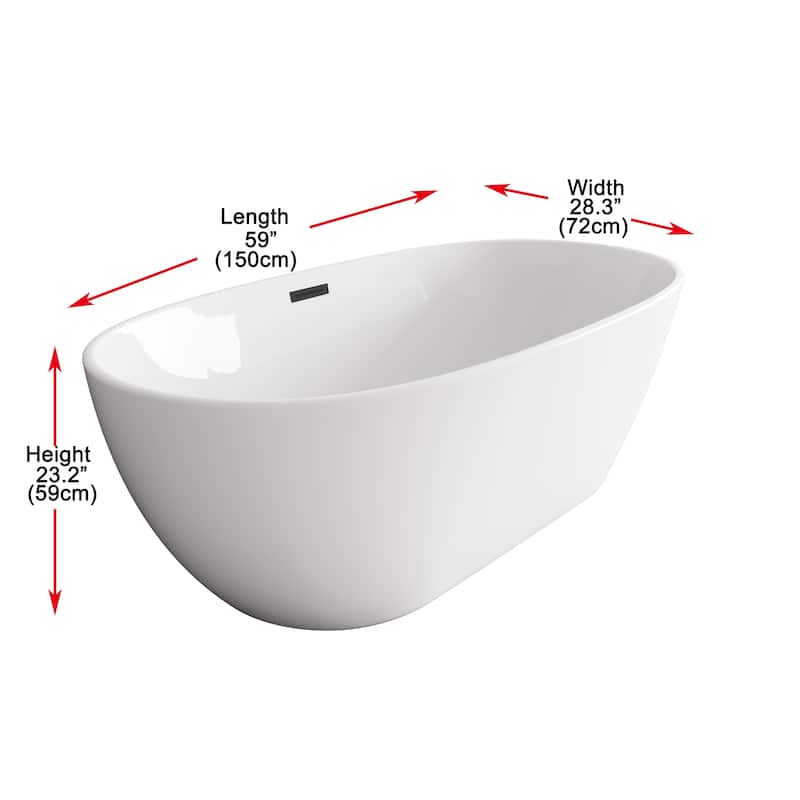 Adler Soaking Bathtub in Glossy White
