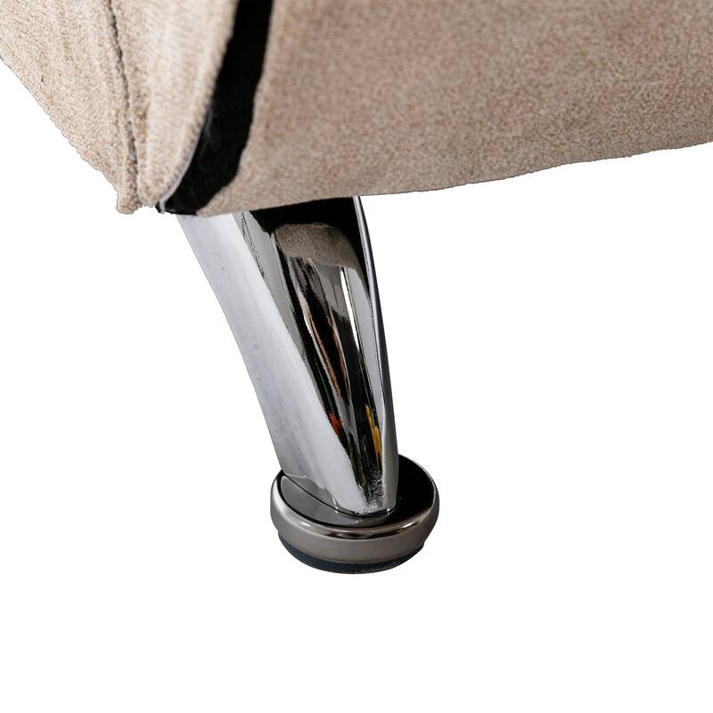 Luxury Upholstered Chaise Lounge Chair with Vibration for Relaxation, Fixed Back Fabric Leisure Recliner Sofa