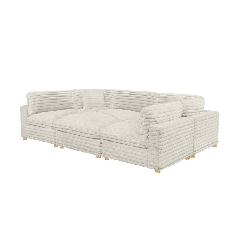 Best Quality Furniture 4-Piece Section Corduroy Modular