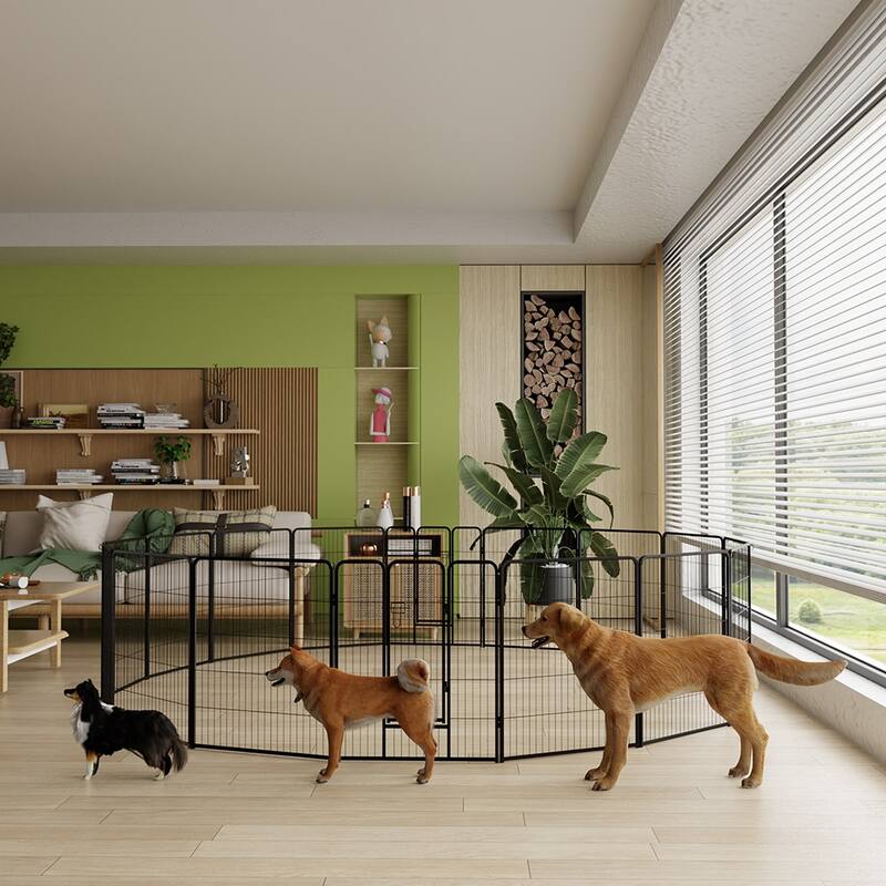 Foldable Dog Playpen,40" 8/16 Panels Portable Kennel,Indoor Outdoor