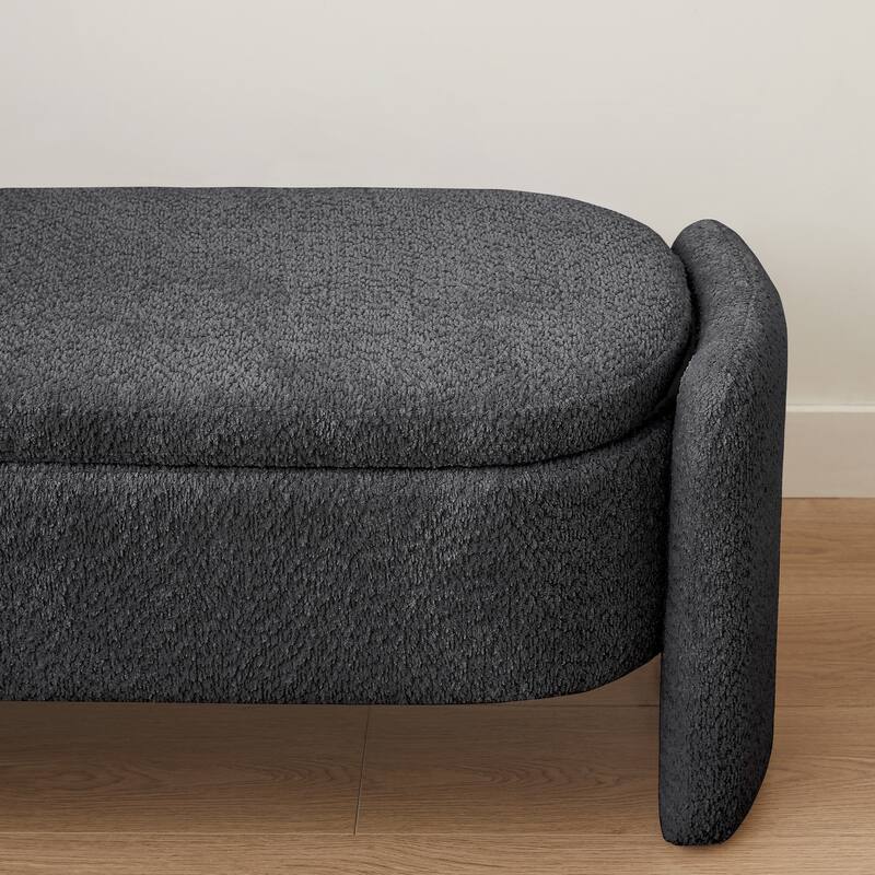 Modern Oval Storage Bench with Large Storage Space