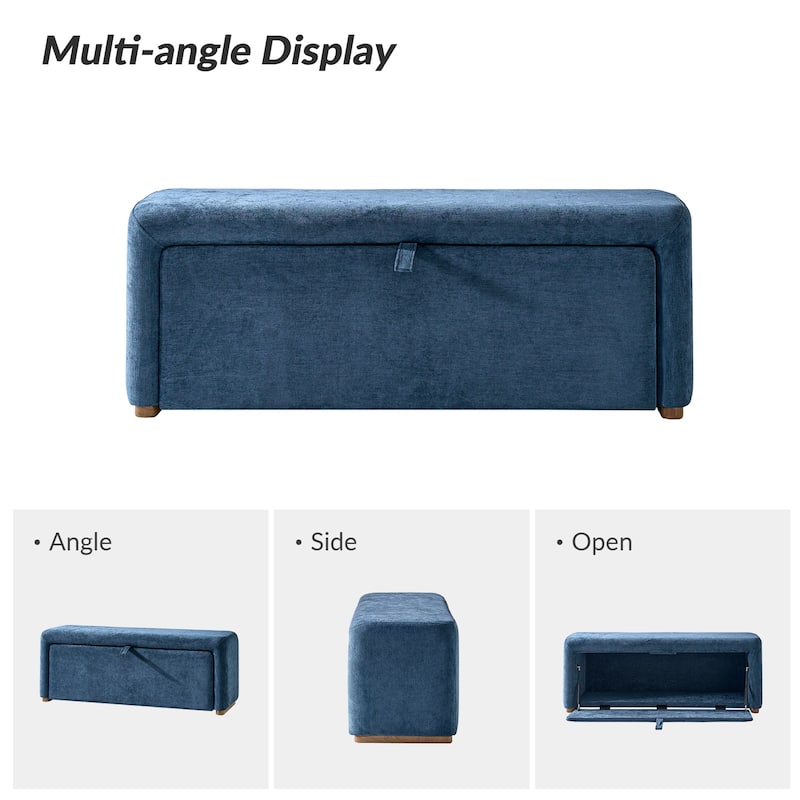 Gustavo Contemporary Storage Bench with Solid Wood Legs by HULALA HOME