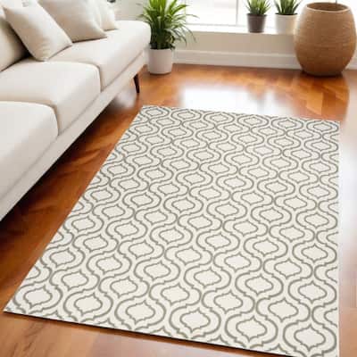 Kewi Power Loomed Non Skid Stain Resistant Area Rug By HomeRoots - 87' X '63' X '0.5