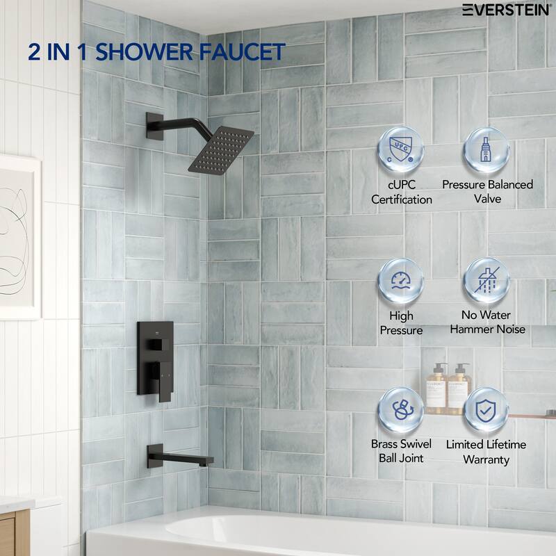 Wall Mounted Shower System Bathtub Facuet Set, Tub And Shower Trim Kit