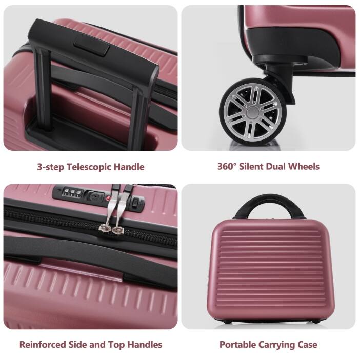 20 Inch Front Open Hardshell Luggage with Front Pocket and USB Port, 1 Portable Carrying Case