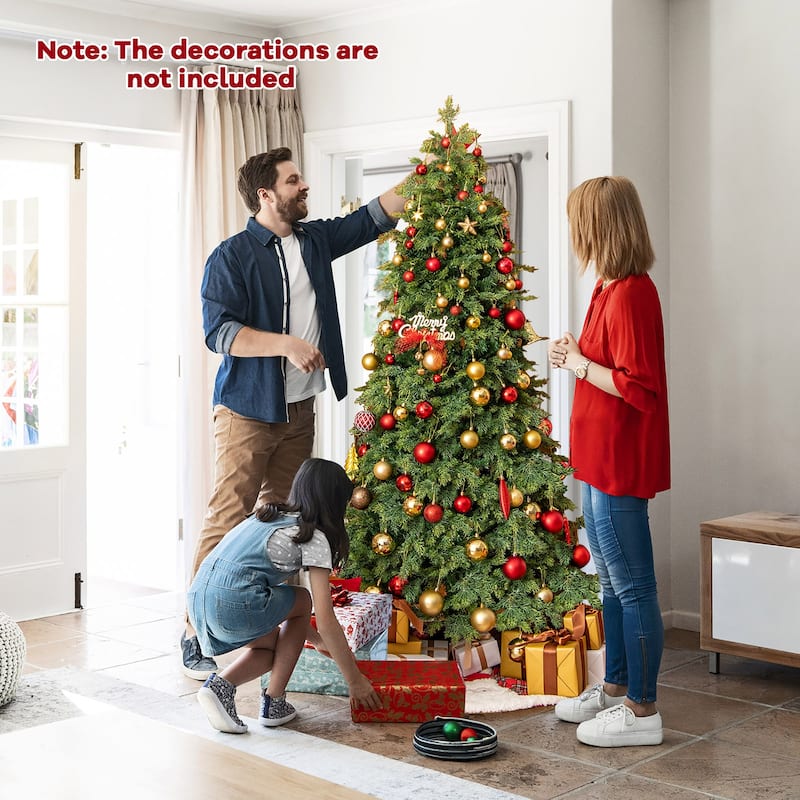 Gymax 6 FT Artificial Xmas Tree w/ 721 PE PVC Branch Tips & Folding - See Details